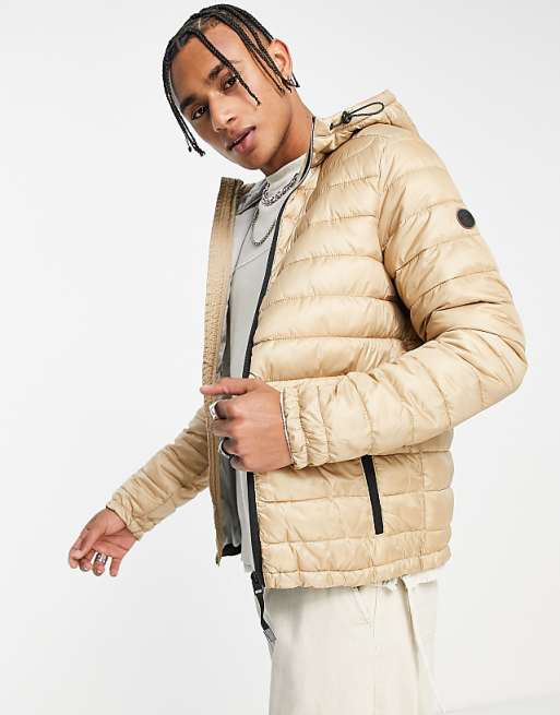 Bershka - Doudoune à capuche - Beige