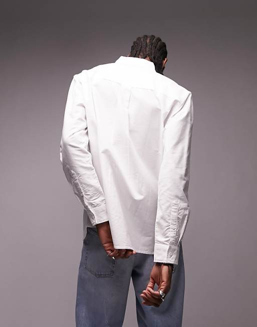 Topman - chemise Oxford décontractée à manches longues - Blanc