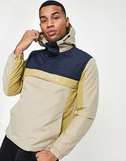 Jack & Jones Originals - Coupe-vent effet color block à enfiler - Beige