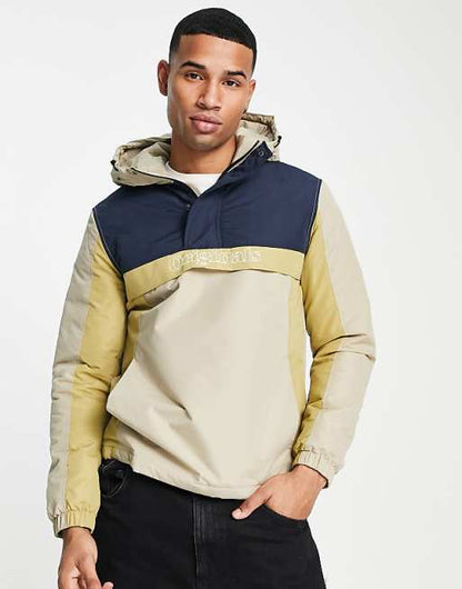 Jack & Jones Originals - Coupe-vent effet color block à enfiler - Beige