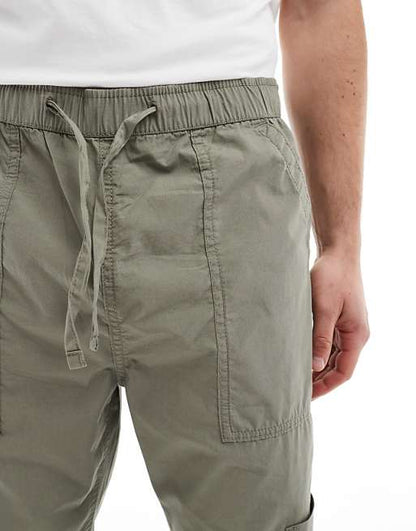 Pantalon de jogging cargo à enfiler - Marron