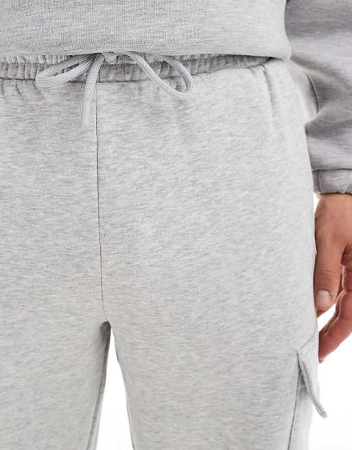 ONLY & SONS - Pantalon de jogging droit style cargo - Gris clair chiné