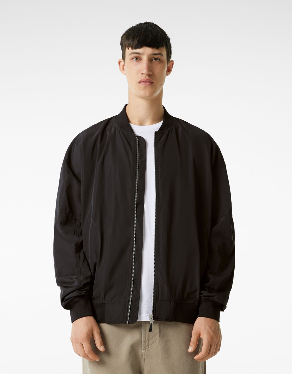 Men's Bershka Black Bomber Jacket