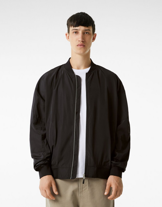 Men's Bershka Black Bomber Jacket