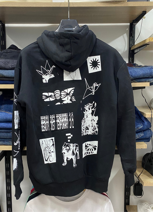 Hoodie noir pull&bear